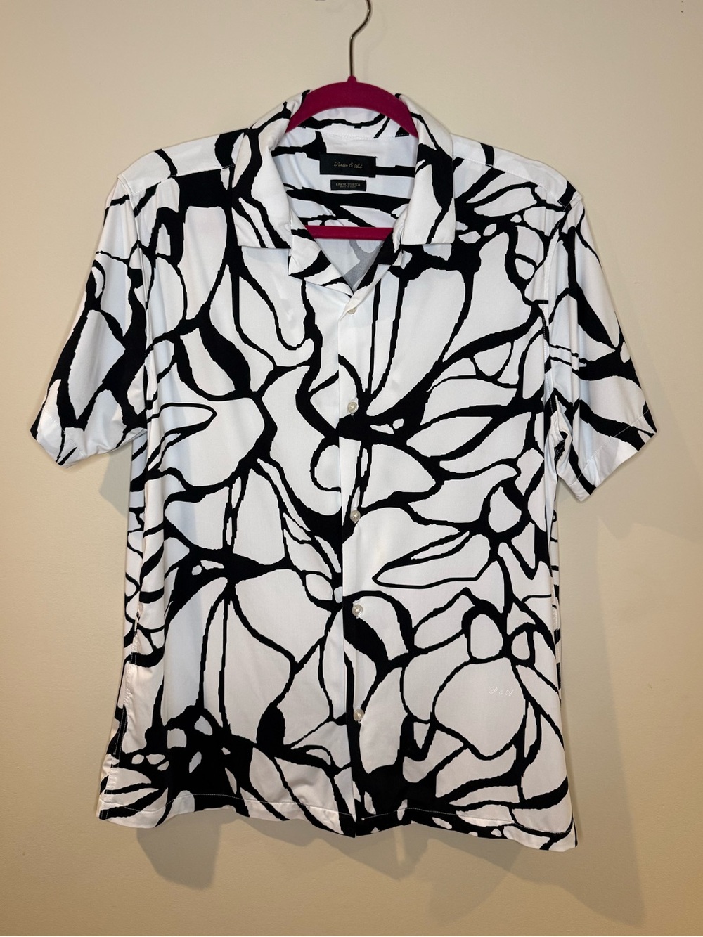 Porter & Ash Men's Black & White Abstract Short-Sleeve Shirt